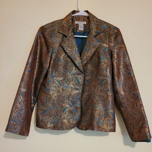 Notations Metallic Paisley Blazer